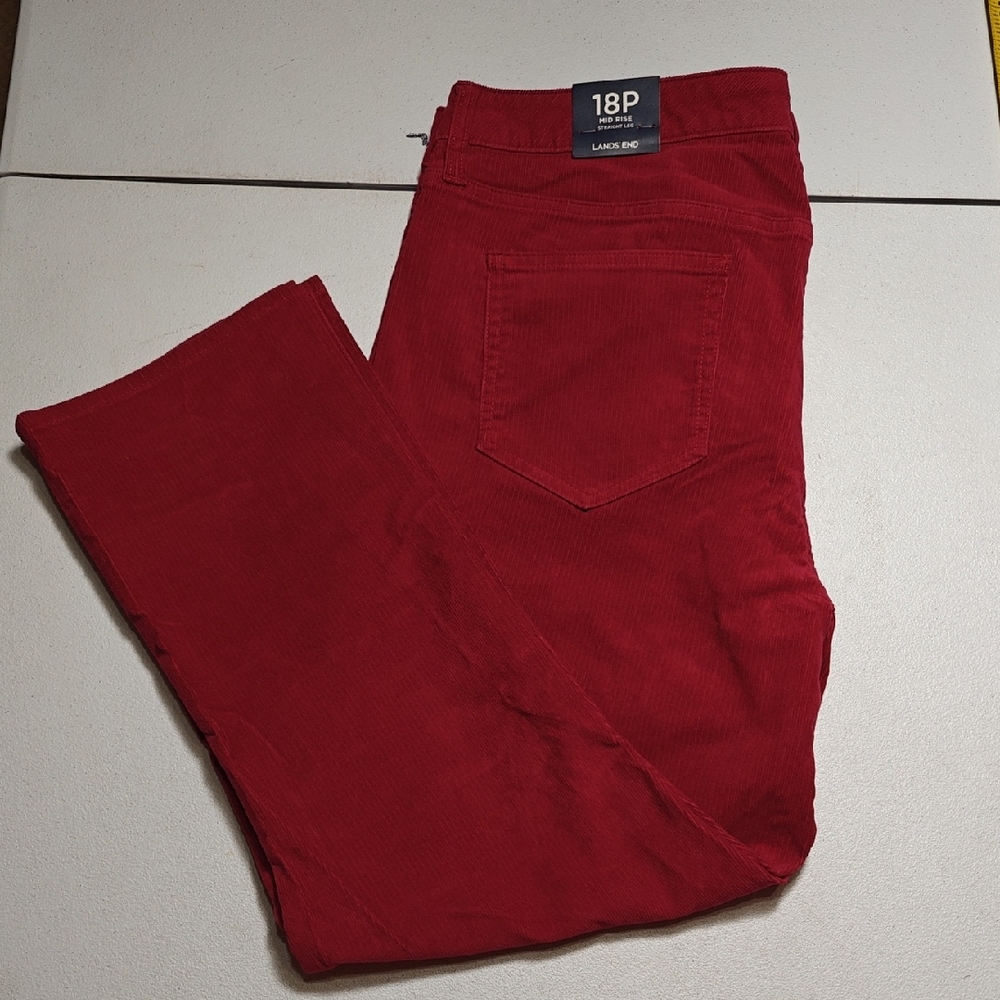 Lands' End mid rise straight leg pants.